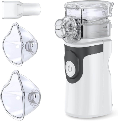 Picture of Portable Nebulizer, Handheld Mesh Nebulizer Machine for Adults and Kids, Metered - dose Inhaler Accessory, White