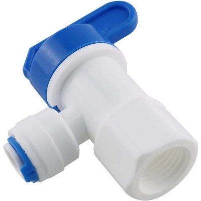 Picture of 1/4" Female X 1/4" Tank Ball Valve Quick Connect Ro Water Filter (1/4 Tube 1/4 Female)