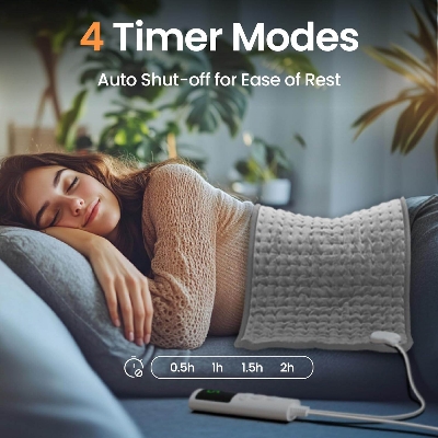 Picture of Heating Pad for Back Pain, 12''×24'' Heating Pad for Period Cramps Neck Shoulder Knee Leg with 9 Heat Settings Auto Shut-Off and Rapid-Heating, Ideal Gift for Family and Friends - 30x60 cm - Int: One size