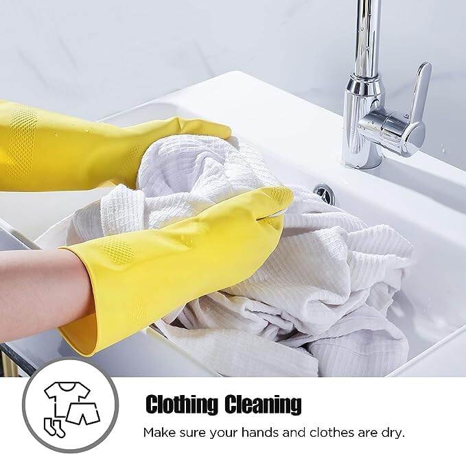 Picture of Rubber Reusable Heavy Duty Hand Gloves For Dishwashing, Gardening, Kitchen Cleaning Non-Slippery & Durable Long Elbow Length 1 Pair - Multicolor - Int: One size