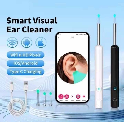 Picture of Ear Wax Removal Tool with 8 Pcs Ear Set - Ear Canal Cleaner with 1080P Camera - Ear Cleaning Kit with 6 Ear Scoops - Ear Wax Cleaner with Camera-Otoscope Ear Pick for iOS & Android Turquoise - Int: One size