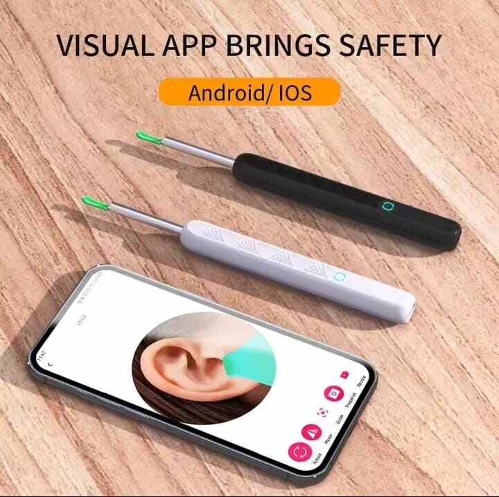 Picture of Ear Wax Removal Tool with 8 Pcs Ear Set - Ear Canal Cleaner with 1080P Camera - Ear Cleaning Kit with 6 Ear Scoops - Ear Wax Cleaner with Camera-Otoscope Ear Pick for iOS & Android Turquoise - Int: One size