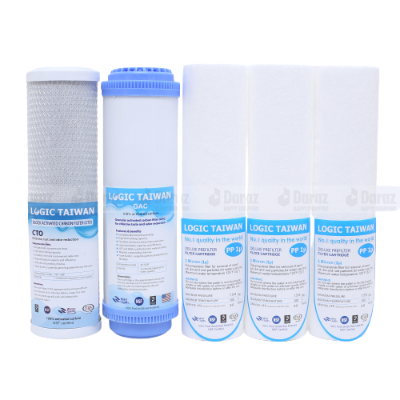 Picture of Logic Taiwan 5 In One (3 Pp Filter+1 Net Carbon+ 1 Box Carbon)-1 Set For 50-200 Gpd Ro Machine