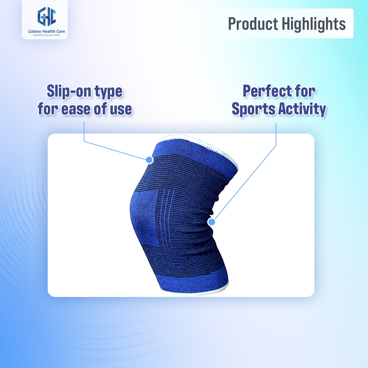 Picture of 2pis Knee Support Adjustable Sleeve For Knee Cap compression Pain relief Running Gym Sports activity For Men & Women - Int: One size