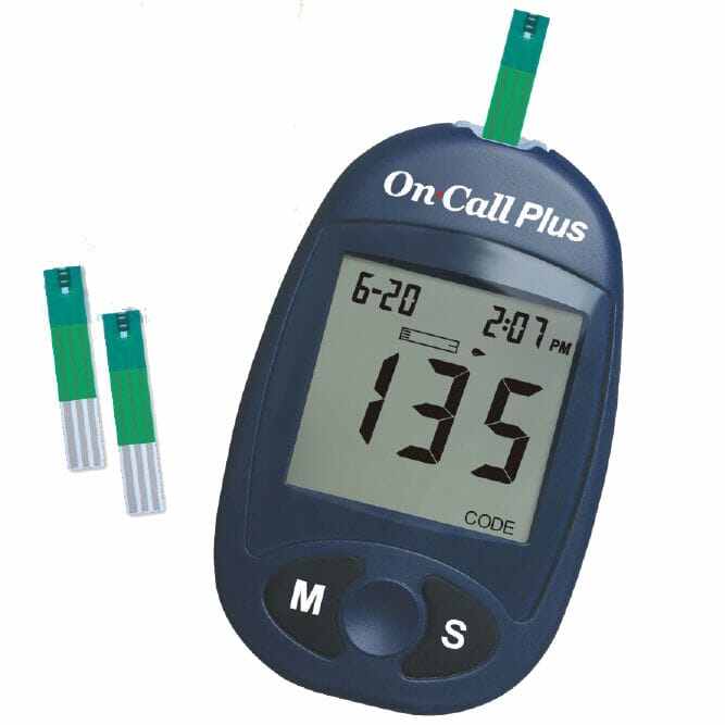 Picture of On Call Plus Glucometer with 10 FREE strips from ACON USA - Blue - Int: One size