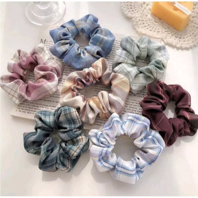 Picture of Silk Scrunchie Hair Band for & Braselet for girls 5-Pieces-Multicolor(Int: One size)