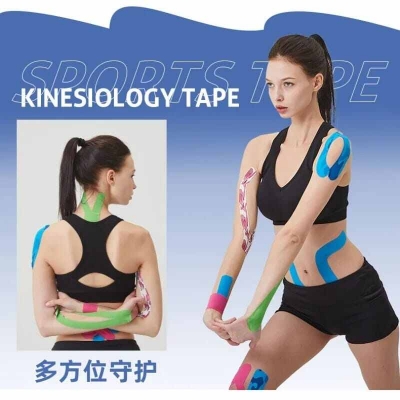 Picture of Kinesiology Tape Muscle Bandage Sports Cotton Elastic Adhesive Strain Injury Tape Knee Muscle Pain Relief Stickers - Multicolor - Int: One size