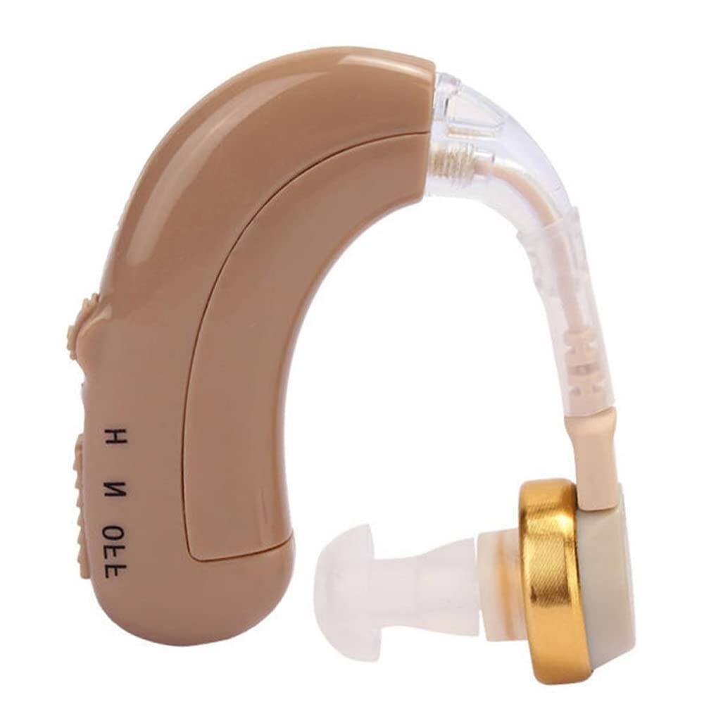 Picture of BTE Digital Hearing Aid Rechargeable Hearing Aids for Elderly Adjustable Tone Hearing Device Hearing Amplifier for Hearing Loss Beige with US Plug - Multicolor - Int: One size