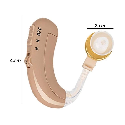 Picture of BTE Digital Hearing Aid Rechargeable Hearing Aids for Elderly Adjustable Tone Hearing Device Hearing Amplifier for Hearing Loss Beige with US Plug - Multicolor - Int: One size