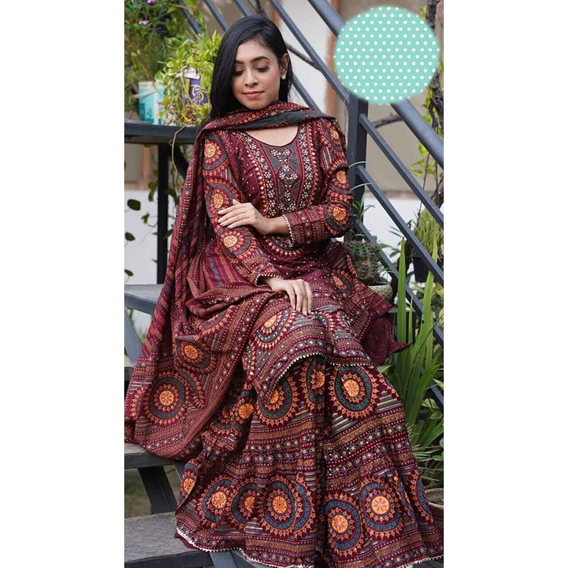 Picture of Readymade Exclusive Ready Ghararah Three Piece For Women And Girls