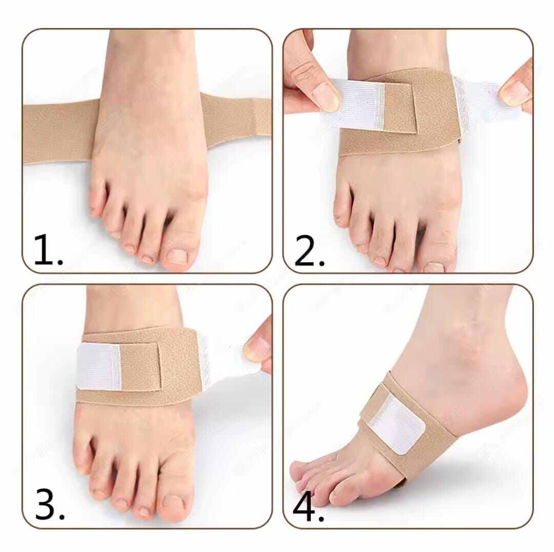 Picture of Orthopedic Arch Support Pads for Shoes Flat Feet Pain Relief Sports Insoles Flat Foot Pads Inserts Men Women Inserts 1 Pair - Beige - Int: One size