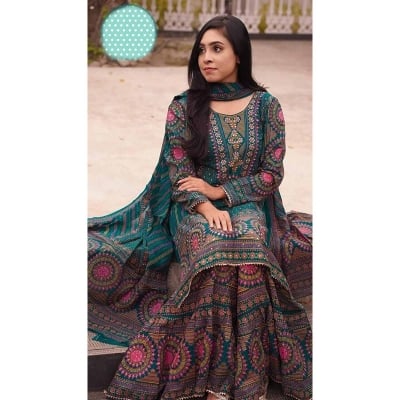 Picture of Readymade  Ghararah Three Piece For Women-Green