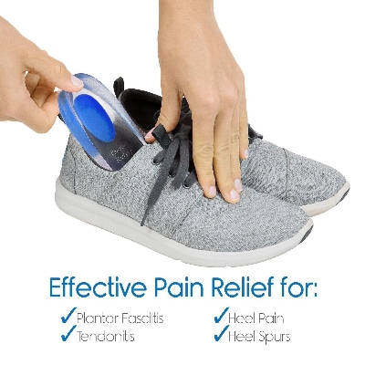 Picture of Silicone Gel Heel Protector Insole Cups for Swelling, Pain Relief, Foot Care Support Cushion for Men and Women - 1 Pair (Medium) - Multicolor