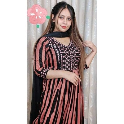 Picture of New exclusive Designed  Lilen Stylish and Fashionable Three Piece For Women / Girls-Pink(44)