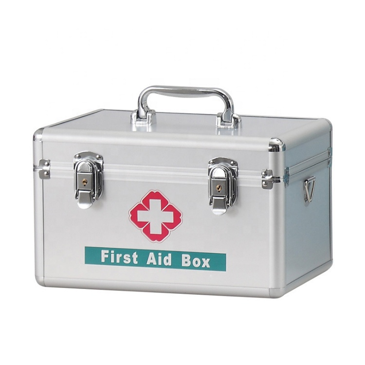 Picture of Empty Portable Metal Aluminum First Aid Box Case for Clinic Hospital - Int: One size