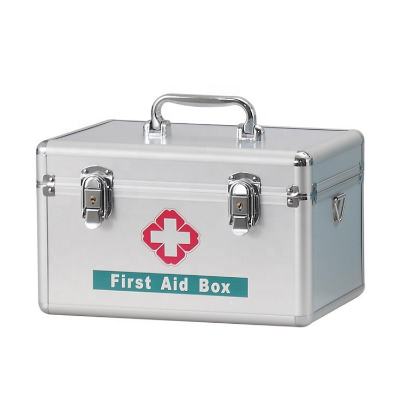 Picture of Empty Portable Metal Aluminum First Aid Box Case for Clinic Hospital - Int: One size