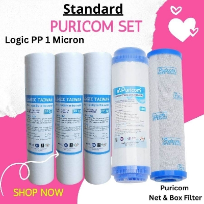 Picture of Logic Taiwan 3 Pcs Sediment Filter Pp ( 1 Micron ),(Purecom-1 Pcs Cto Net Carbon And 1 Pcs Udf Box Carbon 10" )(5 Pcs Packeg)