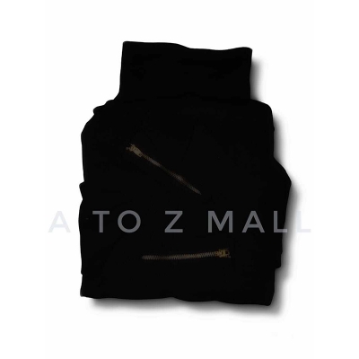 Picture of New Arrived Premium Quality Solid Black Color High Neck Cotton Full Sleeve With Chain Work Sweater for Men(Int: One size)