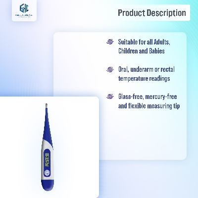 Picture of Heartman Flexible Waterproof Digital Thermometer for Baby & Adults Easy to Use 1 year warranty - Chili Red - Int: One size