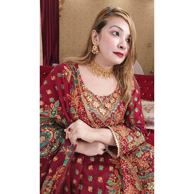Picture of New Collection Readymade Stylish And Comfortable Made By Lilen Fevric Three Piece For Women(L)