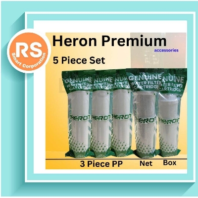 Picture of Water Filter Kit Heron 5 Pcs Combo Of 03 Pcs Sediment Pp, 1 Pcs Net Carbon Cto & 1 Pcs Box Carbon Udf 10" - Multicolor