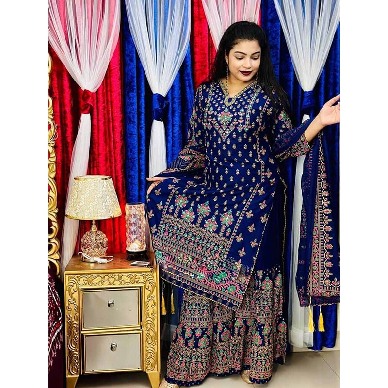 Picture of Readymade  Stylish And Comfortable Made By Lilen  Fabric Ghararah Three Piece For Women(42)