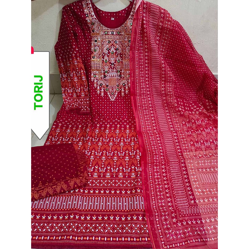 Picture of New Collection Readymade Stylish And Comfortable Made By Reon Fevric Butics Three Piece For Girls