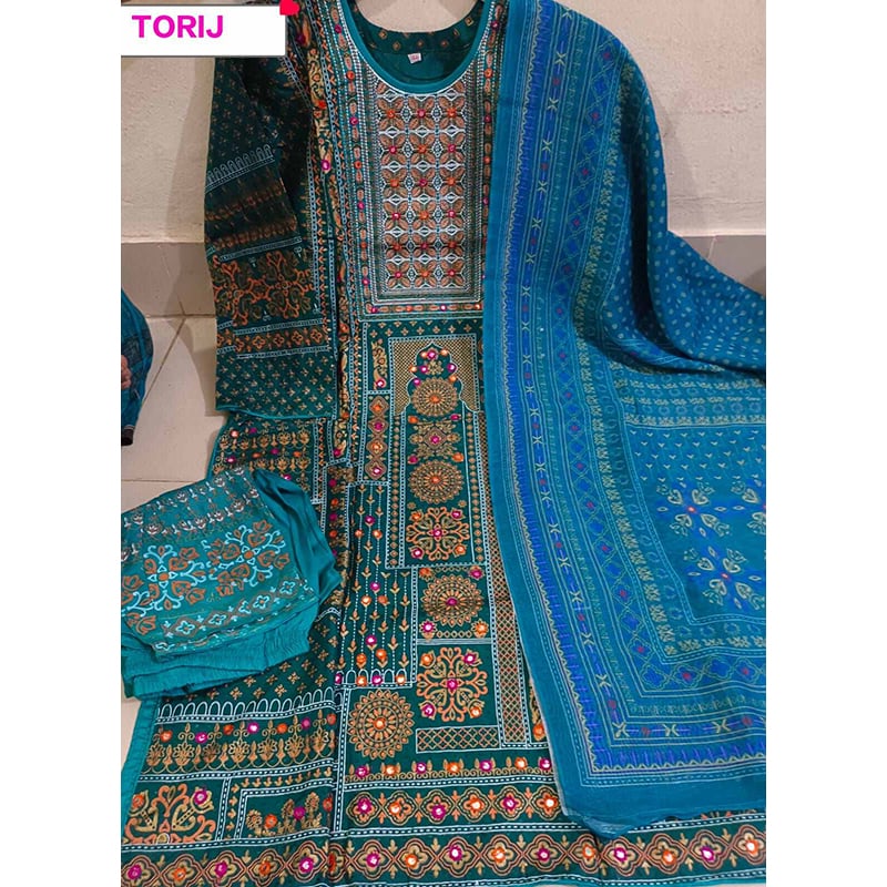 Picture of New Collection Readymade Stylish And Comfortable Made By Reon Fevric Butics Three Piece For Girls