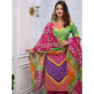 Picture of New  Stylish And Comfortable Exclusive  Designed Readymade Made By Cotton Fevric  Three Piece For Girls-Green