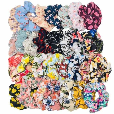 Picture of Silk Scrunchie Hair Band for & Braselet for girls 20 Pieces-Multicolor(Int: One size)