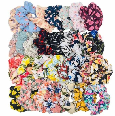 Picture of Silk Scrunchie Hair Band for & Braselet for girls 20 Pieces-Multicolor(Int: One size)