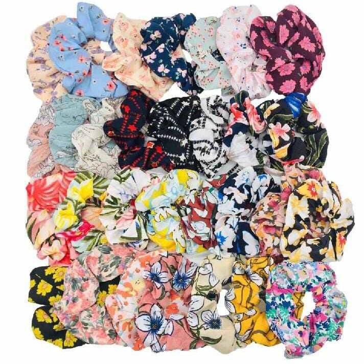 Picture of Silk Scrunchie Hair Band for & Braselet for girls 10 Pieces-Multicolor(Int: One size)