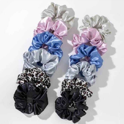 Picture of Silk Scrunchie Hair Band for & Braselet for girls 1 Pieces-Multicolor(Int: One size)