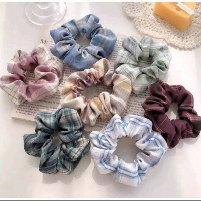 Picture of Silk Scrunchie Hair Band for & Braselet for girls 1 Pieces-Multicolor(Int: One size)