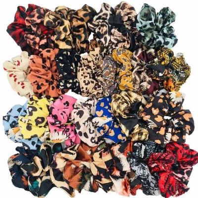Picture of Silk Scrunchie Hair Band for & Braselet for girls 5 Pieces-Multicolor(Int: One size)
