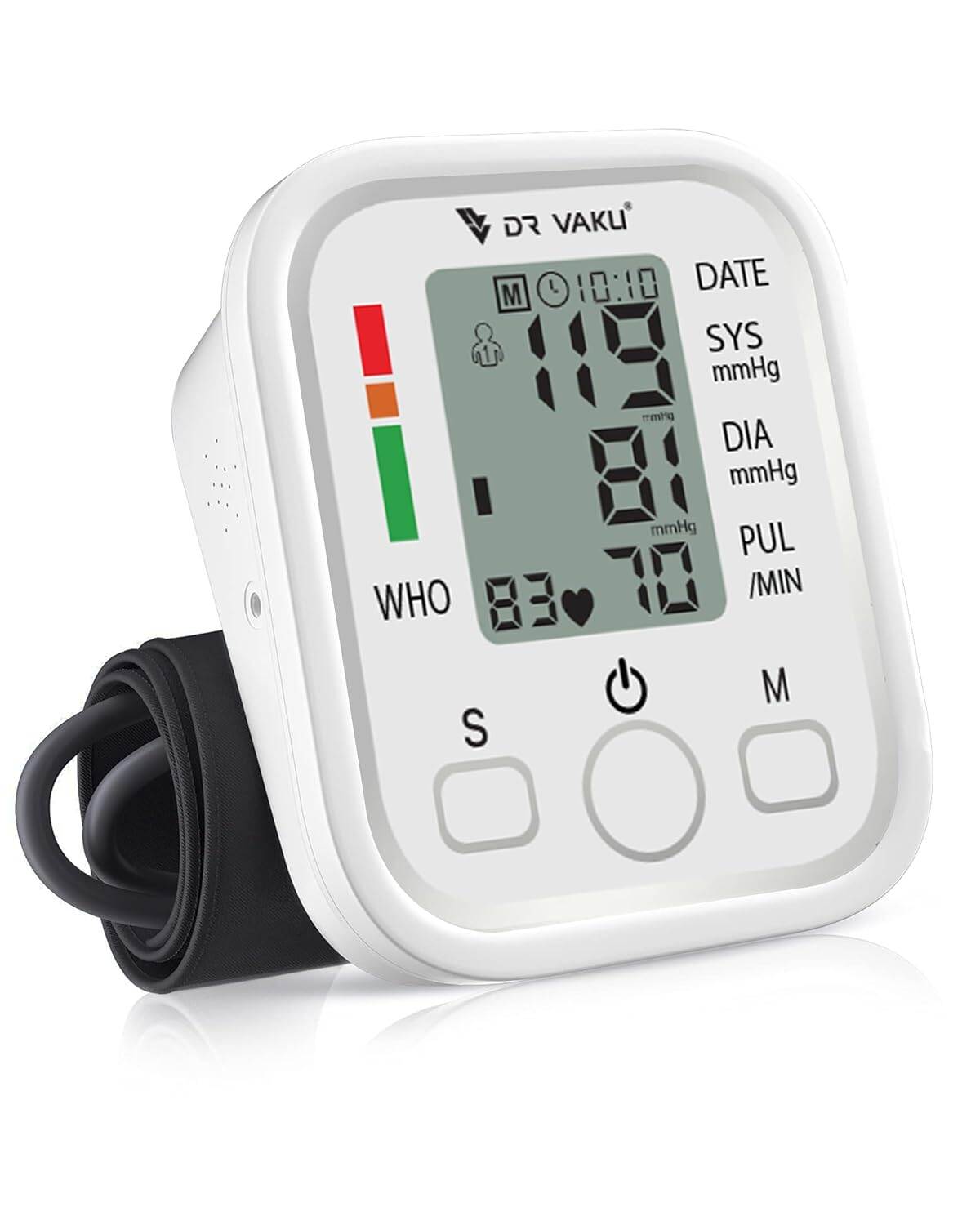 Picture of Fully Automatic Upper arm Digital Blood Pressure Monitor with SafeAccu Glucometer Machine with 10 Test Strips (Combo Pack) - Multicolor - Int: One size