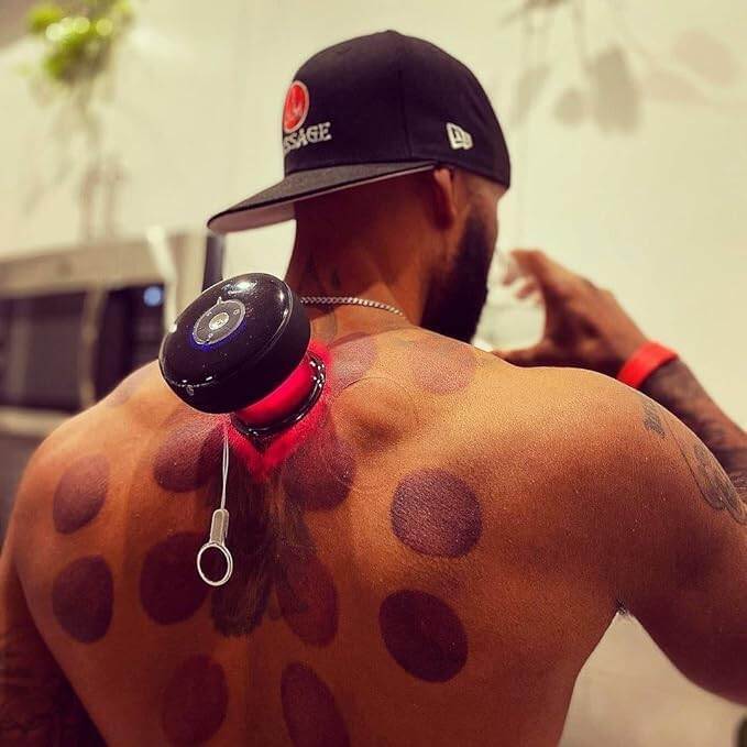 Picture of Intelligent Vacuum Cupping Massage Device Electric Heating Scraping Suction Cups Physical Fatigue Relieve Health Guasha Cans - Red - Int: One size