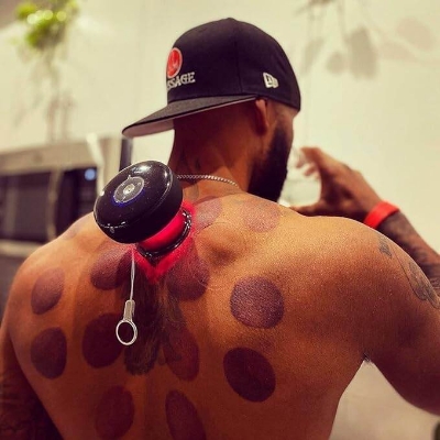 Picture of Intelligent Vacuum Cupping Massage Device Electric Heating Scraping Suction Cups Physical Fatigue Relieve Health Guasha Cans - Red - Int: One size
