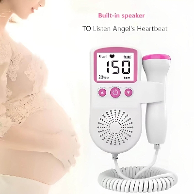Picture of Doppler Fetal Rate Monitor Baby Fetal Sound Heart Detector LCD Display with gel - Multicolor - Int: One size