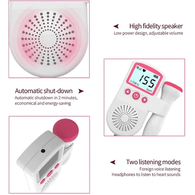 Picture of Doppler Fetal Rate Monitor Baby Fetal Sound Heart Detector LCD Display with gel - Multicolor - Int: One size