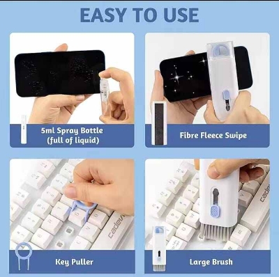 Picture of 7-in-1 Keyboard Cleaning Kits Airpods Cleaner Headset Cleaner Pen Laptop Screen Cleaning Bluetooth Earphones Cleaning Kit - Int: One size