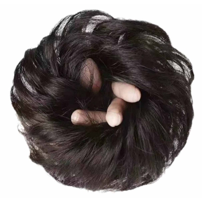 Picture of A TO Z MALL Cute Ball Head Wig Black Light Brown Headband Girl Natural Scrunchie Hairdo Natural Fluffy Simulation Hair Accessories(Int: One size)