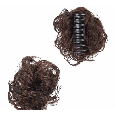 Picture of A TO Z MALL Enacolor Bun Head Wig Hairpiece Wig Claw Clip Natural Fluff Artificial Hair Updo Female