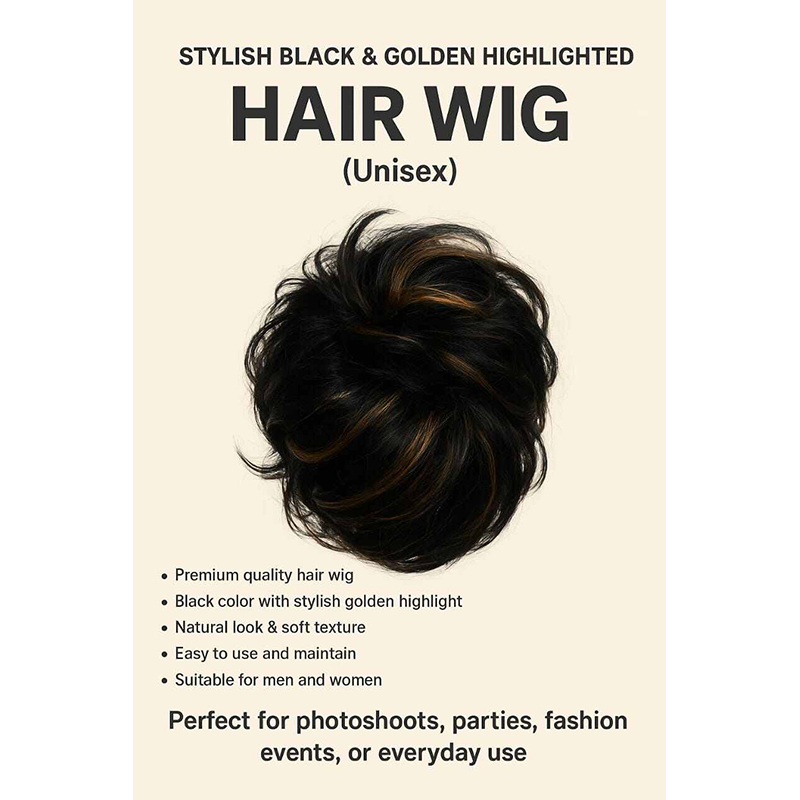 Picture of A TO Z MALL Enacolor Bun Head Wig Hairpiece Wig Claw Clip Natural Fluff Artificial Hair Updo Female