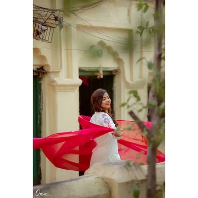 Picture of New Arrived Readymade Gulbahar pure cotton lilen with Embrodieri work with kori jhul work Three Piece  kurti For women-White