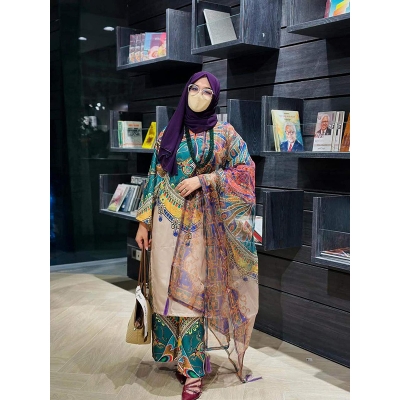 Picture of New Collection Readymade Stylish And Comfortable Digital Print Three Piece For Girls-Green