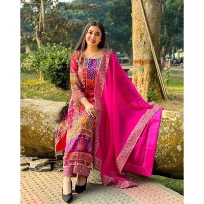 Picture of A TO Z MALL New Design  Readymade Made By Georgette Fevric Three Piece For Women