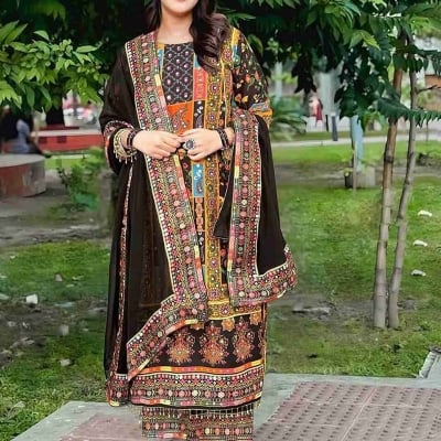 Picture of A TO Z MALL New Design  Readymade Made By Georgette Fevric Three Piece For Women