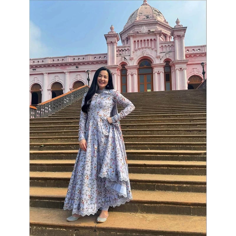 Picture of A TO Z MALL  DIGITAL PRINT HANIA AMIR GAWON THREE PIECE-White