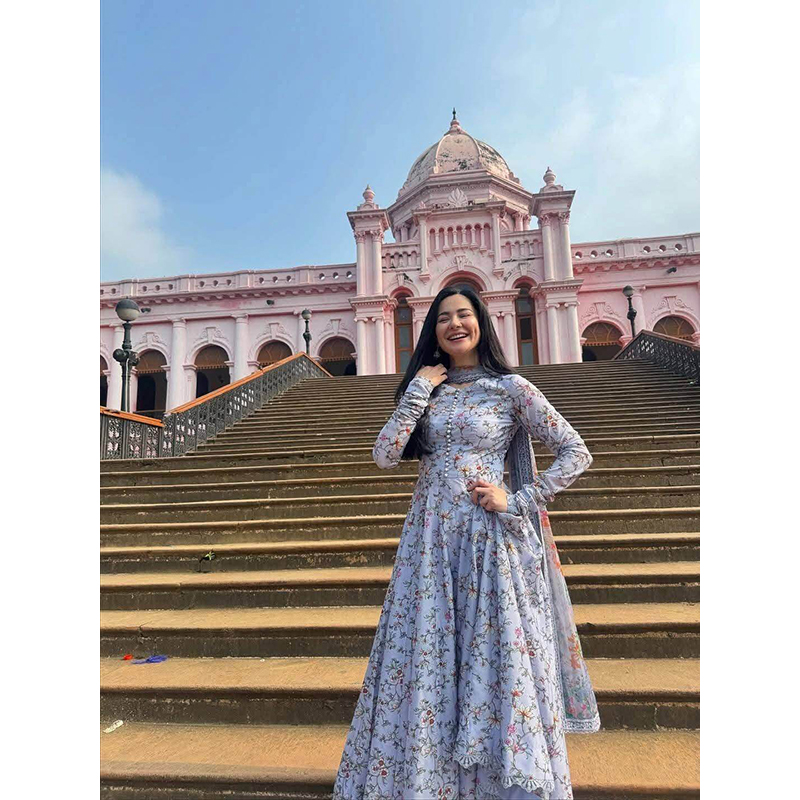 Picture of A TO Z MALL  DIGITAL PRINT HANIA AMIR GAWON THREE PIECE-White